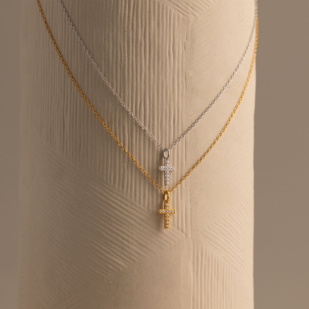 Dainty Diamond Cross Necklace