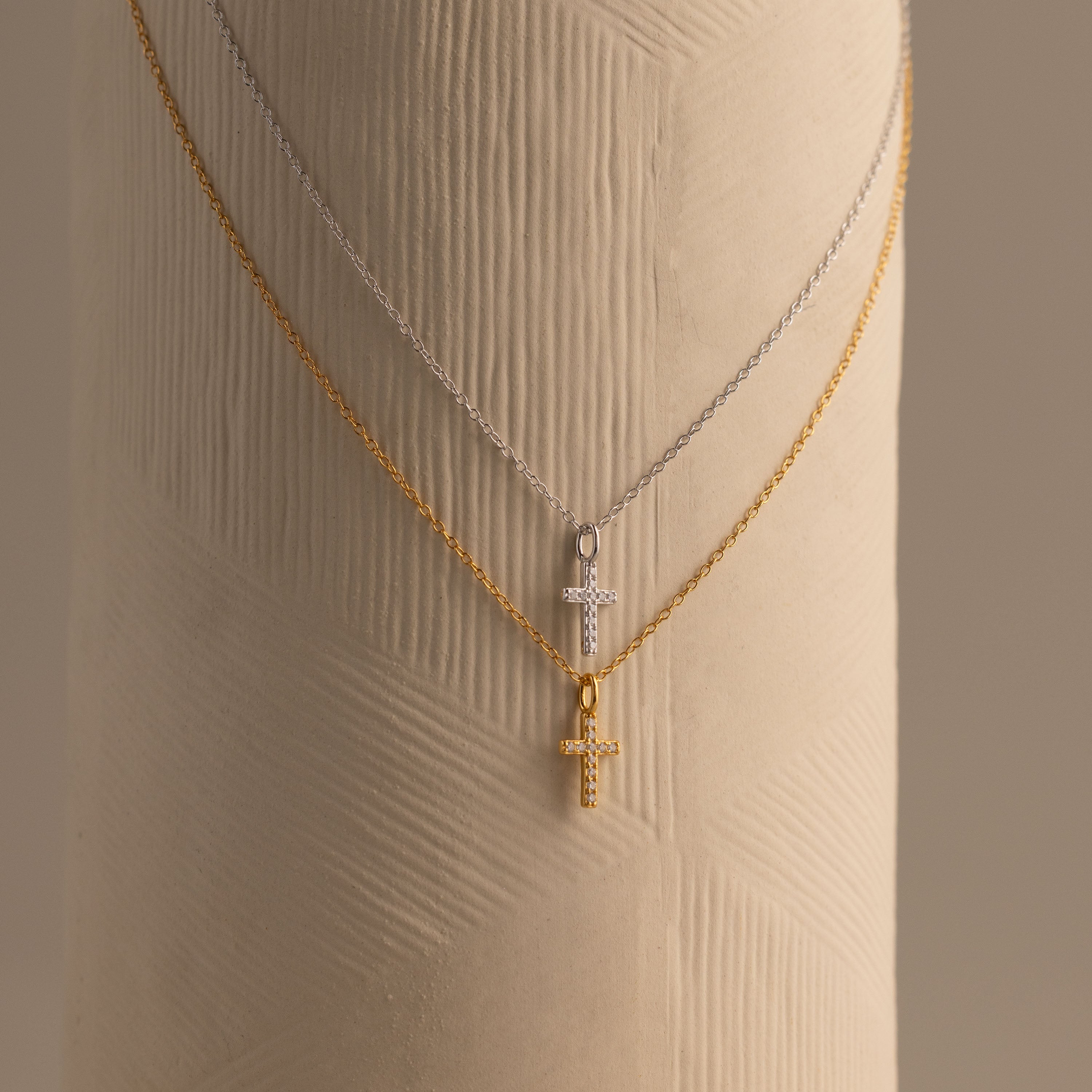 Dainty Diamond Cross Necklace