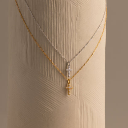 Dainty Diamond Cross Necklace