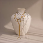 Long Y Herringbone Chain Necklace