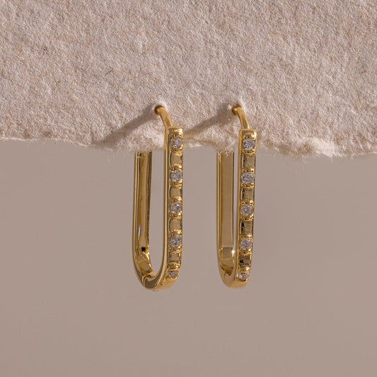 Dainty Pave Link Earrings