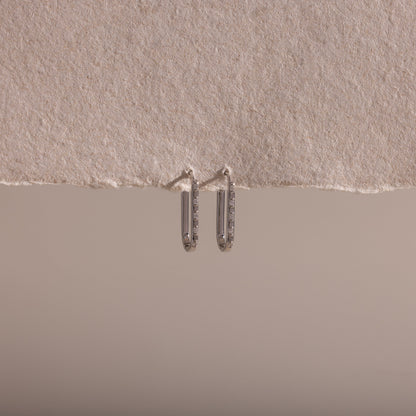 Dainty Pave Link Earrings