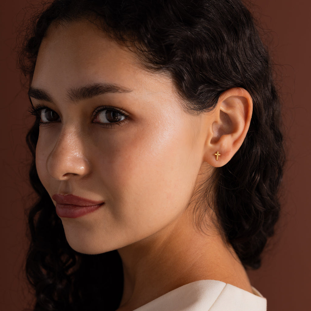 Dainty Cross Studs