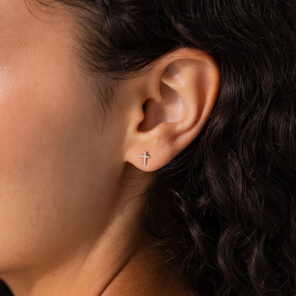 Dainty Cross Studs