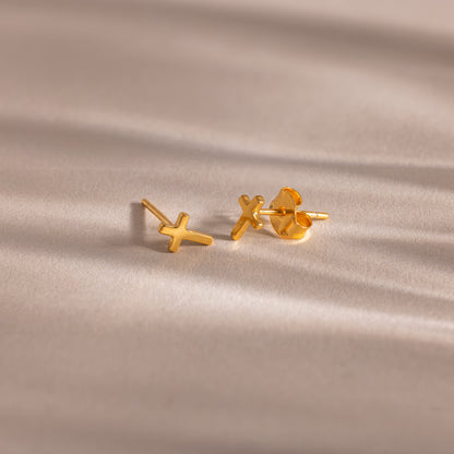 Dainty Cross Studs