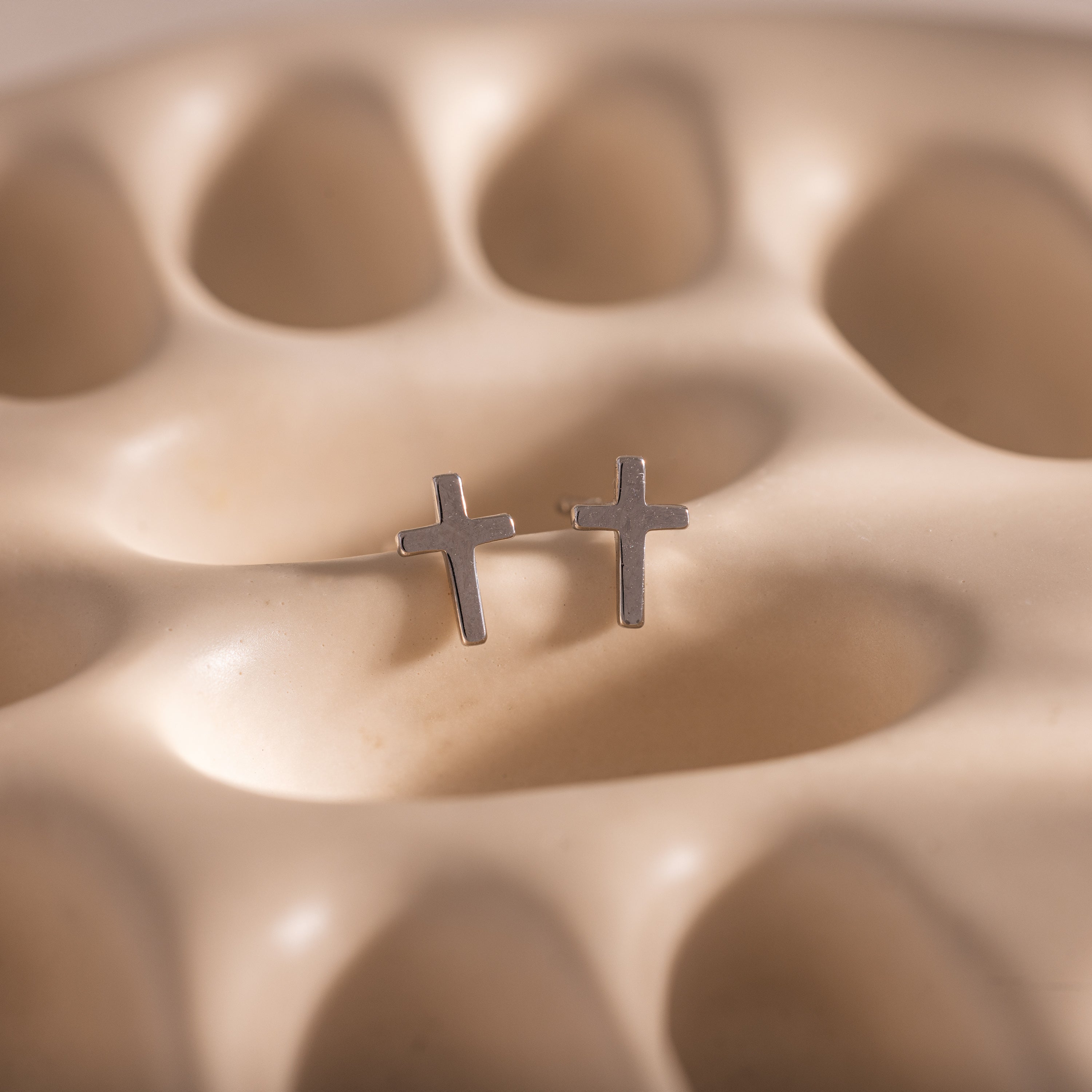 Dainty Cross Studs