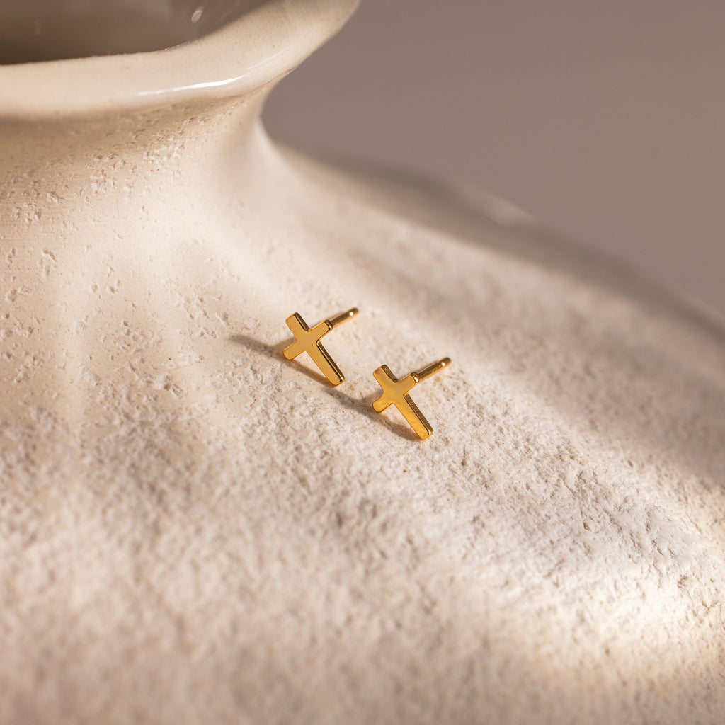 Dainty Cross Studs