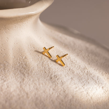 Dainty Cross Studs