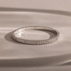 Ribbed Diamond Bangle