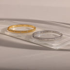 Ribbed Diamond Bangle