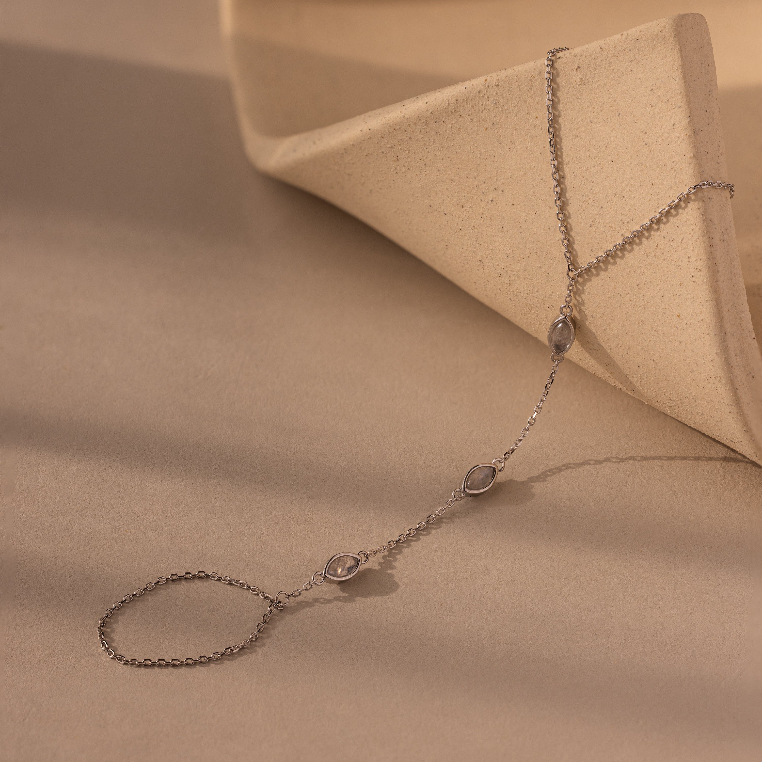 Moonstone Hand Chain Bracelet