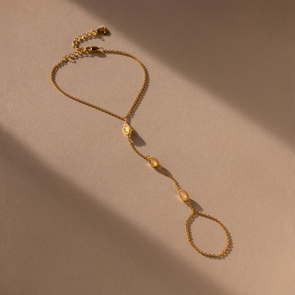 Moonstone Hand Chain Bracelet
