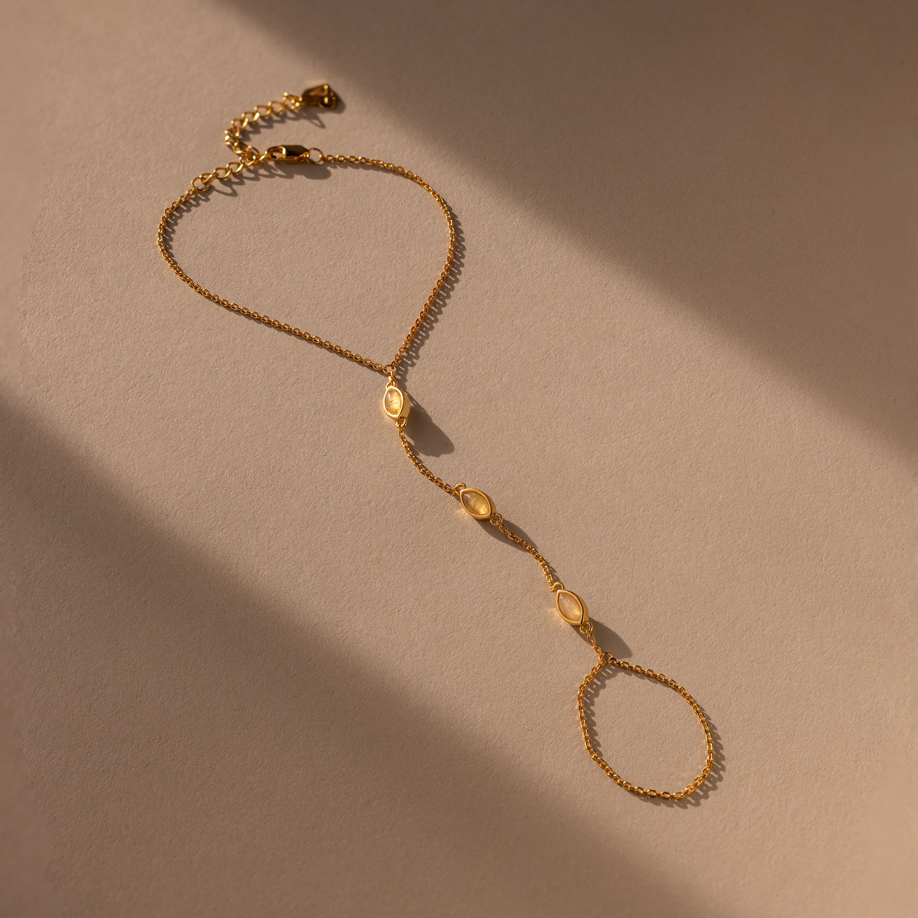 Moonstone Hand Chain Bracelet