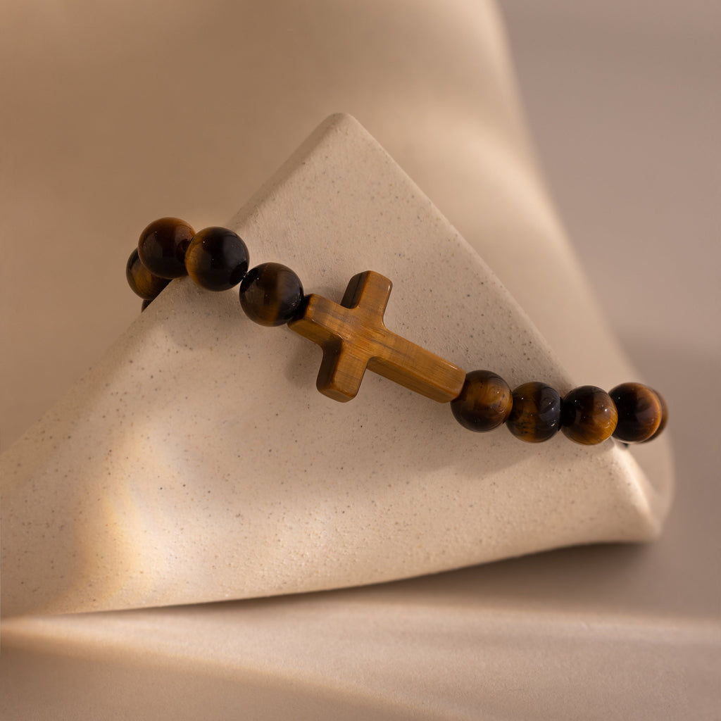 Tiger's Eye Cross Bracelet