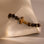 Tiger's Eye Cross Bracelet