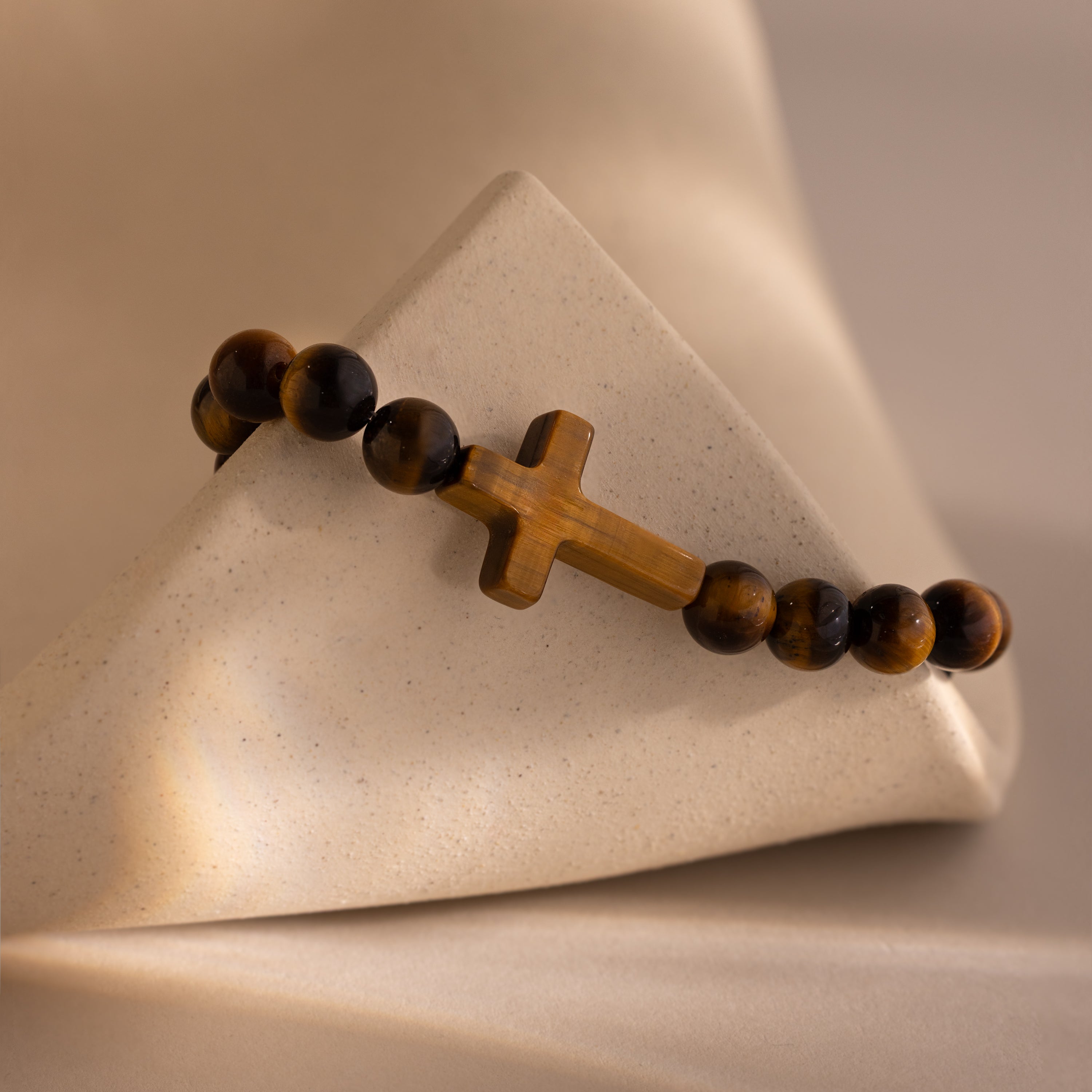 Tiger's Eye Cross Bracelet