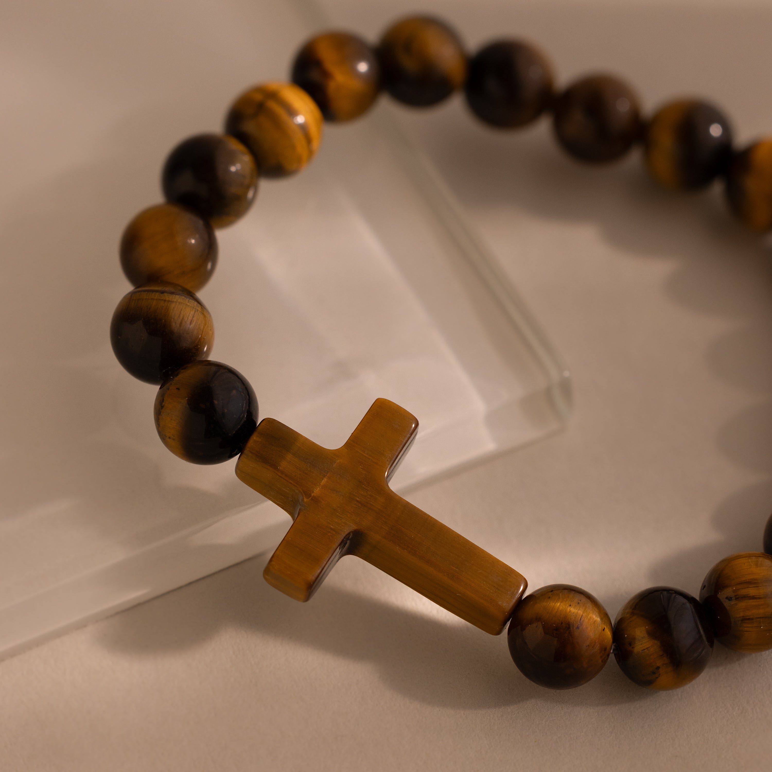 Tiger's Eye Cross Bracelet