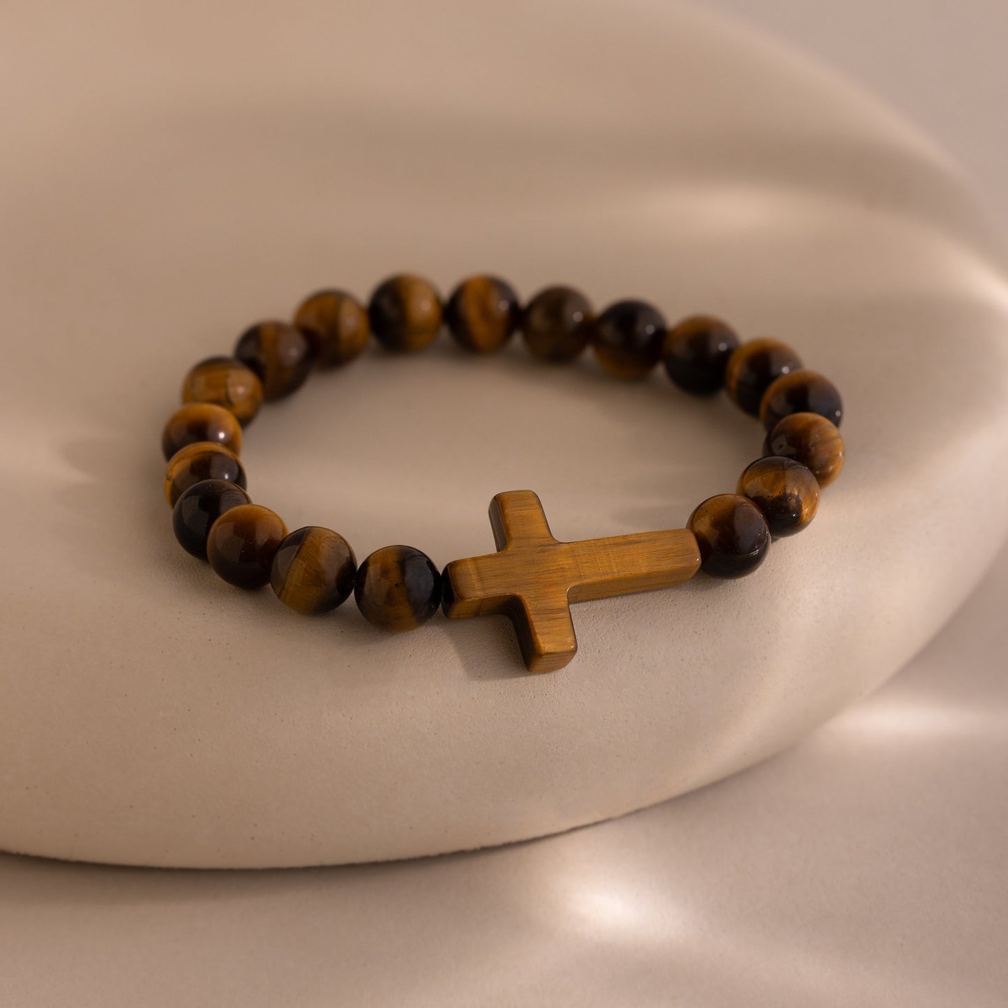 Tiger's Eye Cross Bracelet