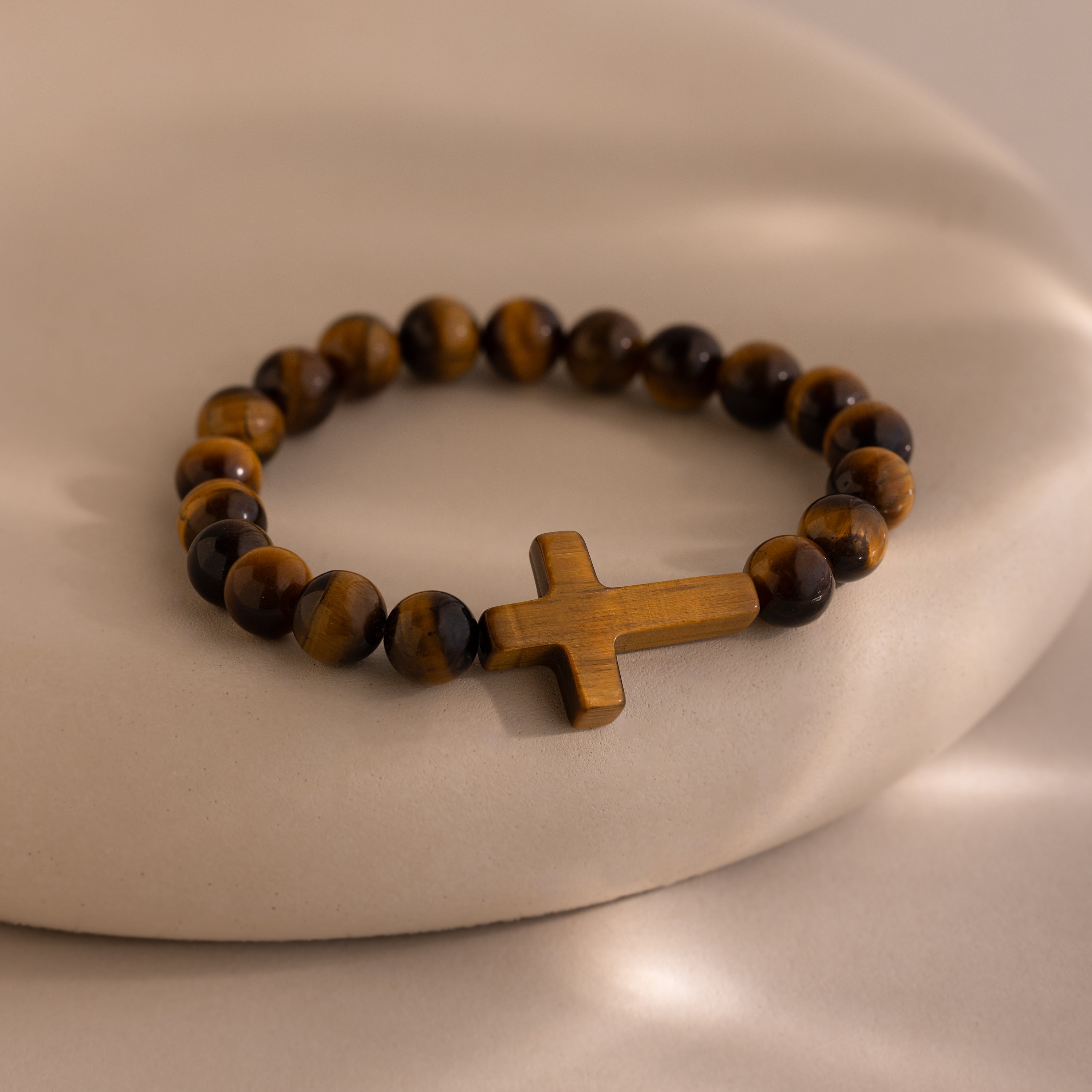 Tiger's Eye Cross Bracelet