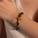 Tiger's Eye Cross Bracelet