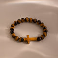 Tiger's Eye Cross Bracelet