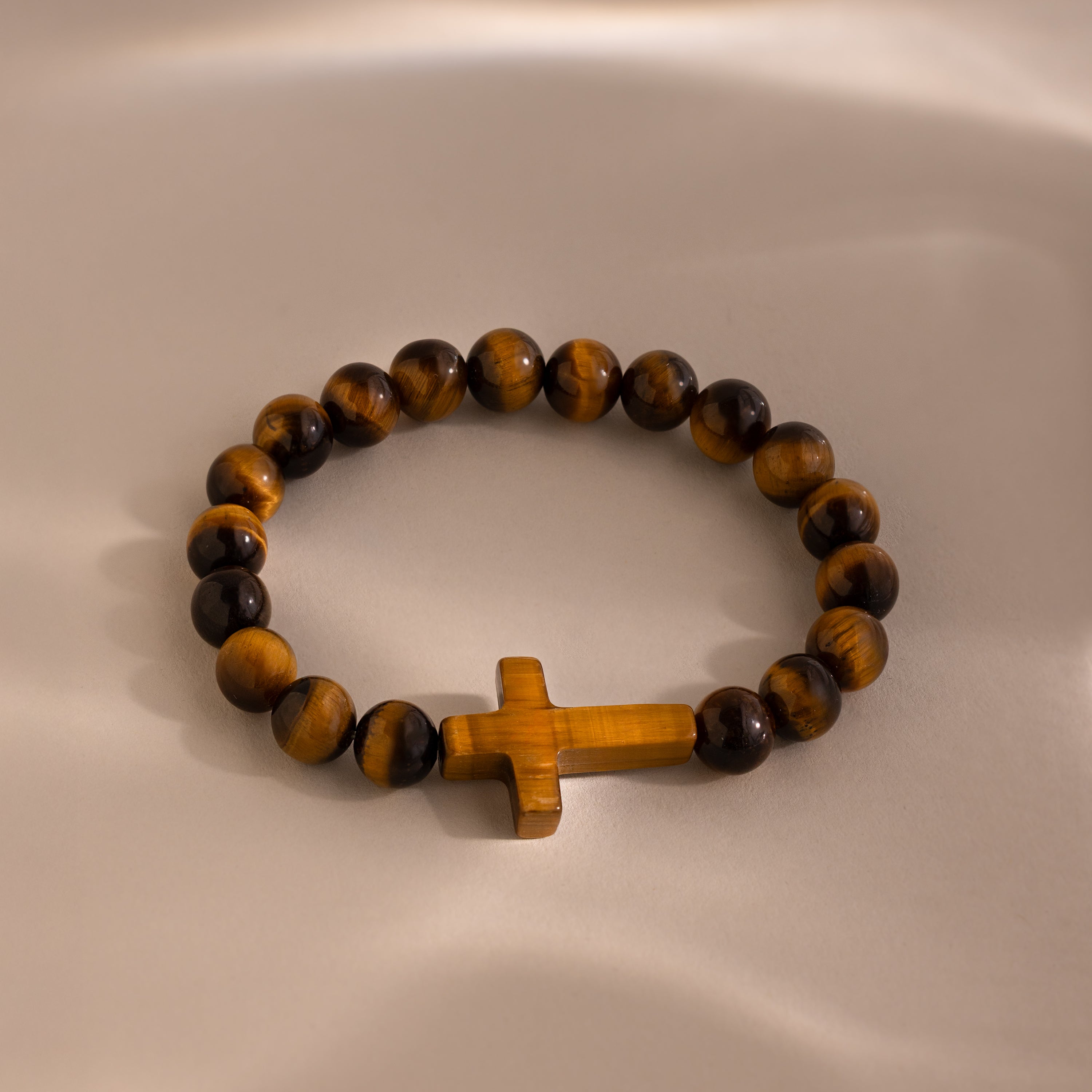 Tiger's Eye Cross Bracelet