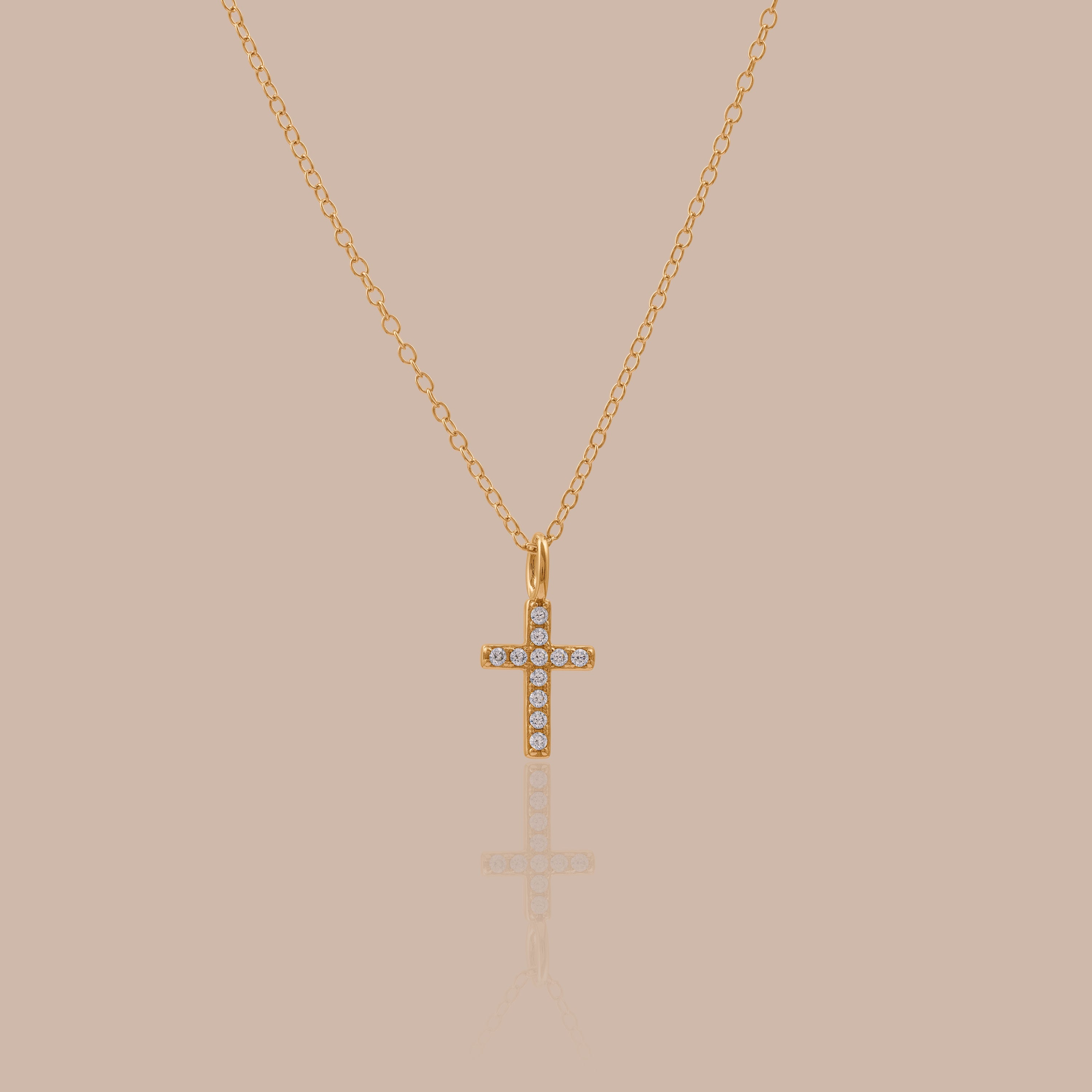 Dainty Diamond Cross Necklace
