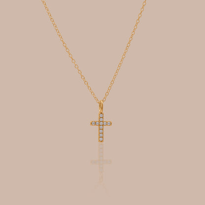 Dainty Diamond Cross Necklace