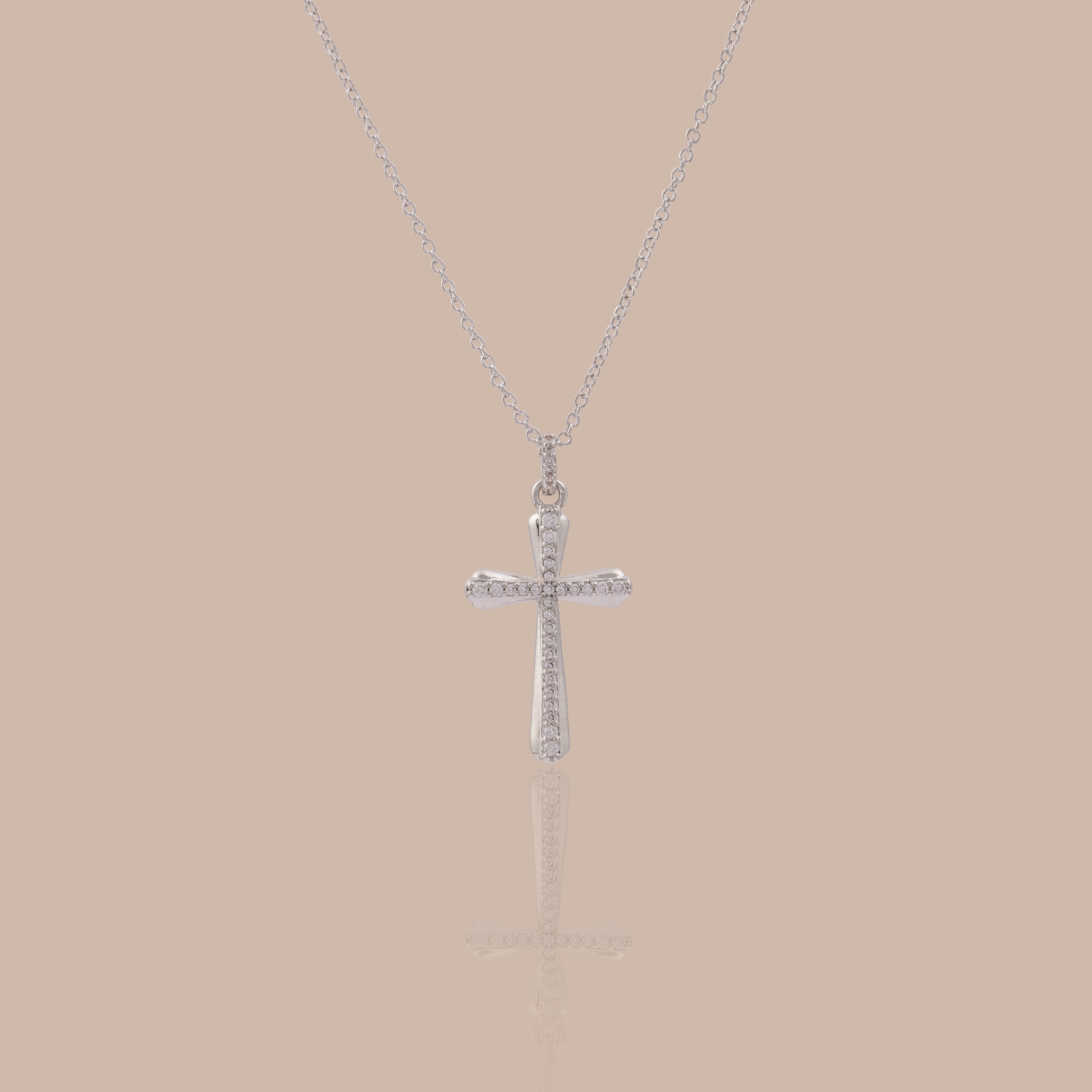 Solace Pave Cross Necklace