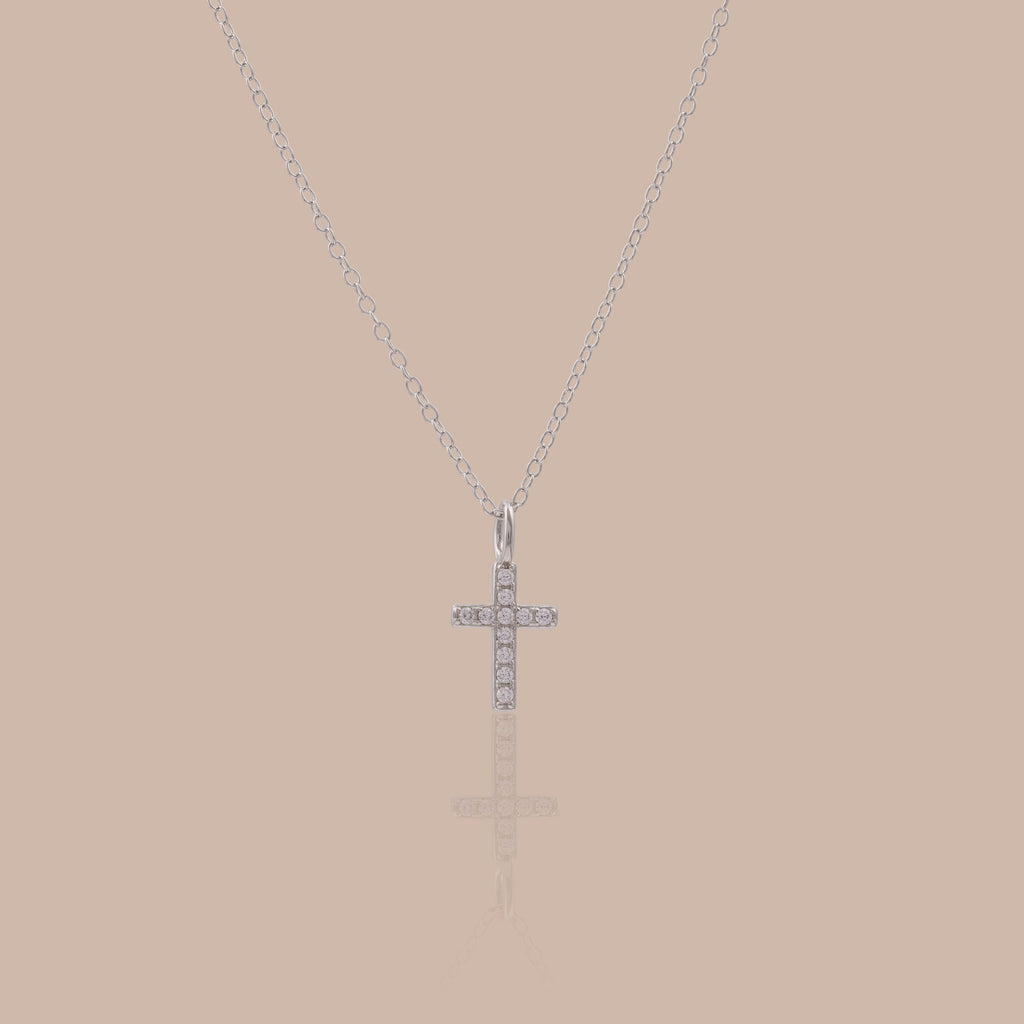 Dainty Diamond Cross Necklace