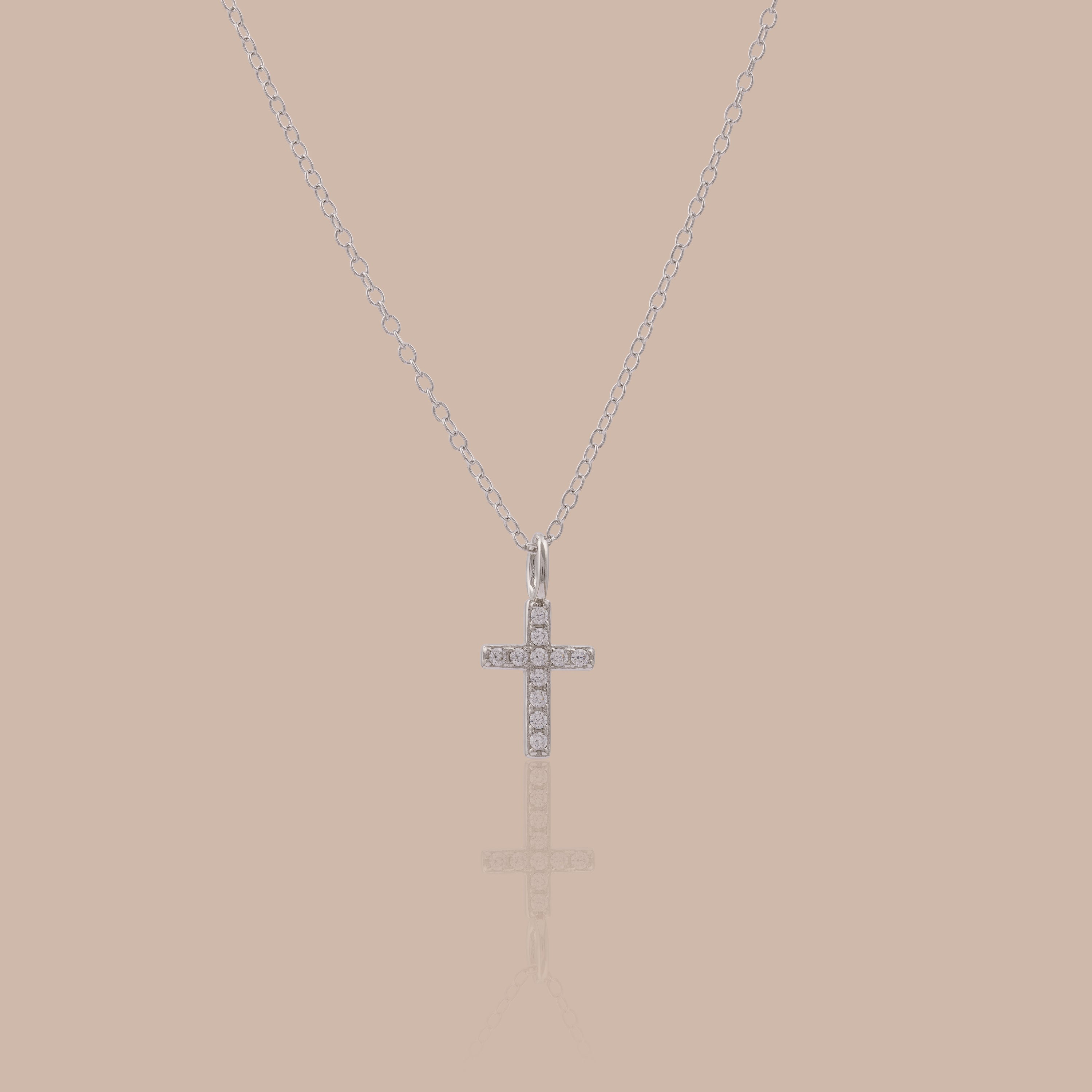 Dainty Diamond Cross Necklace