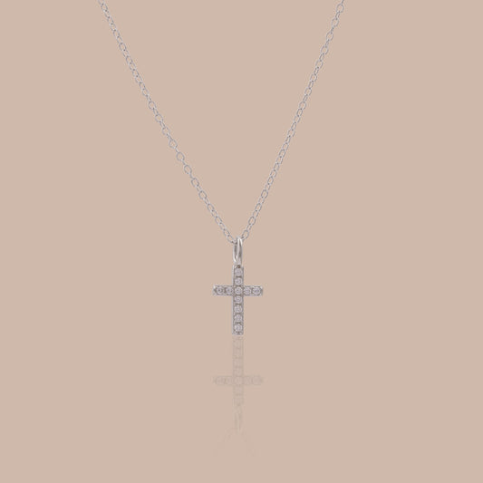 Dainty Diamond Cross Necklace