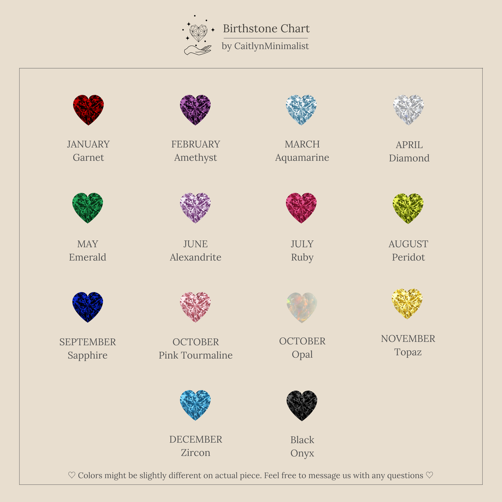 Tiny Heart Birthstone Ring