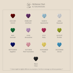 Bezel Heart Birthstone Studs