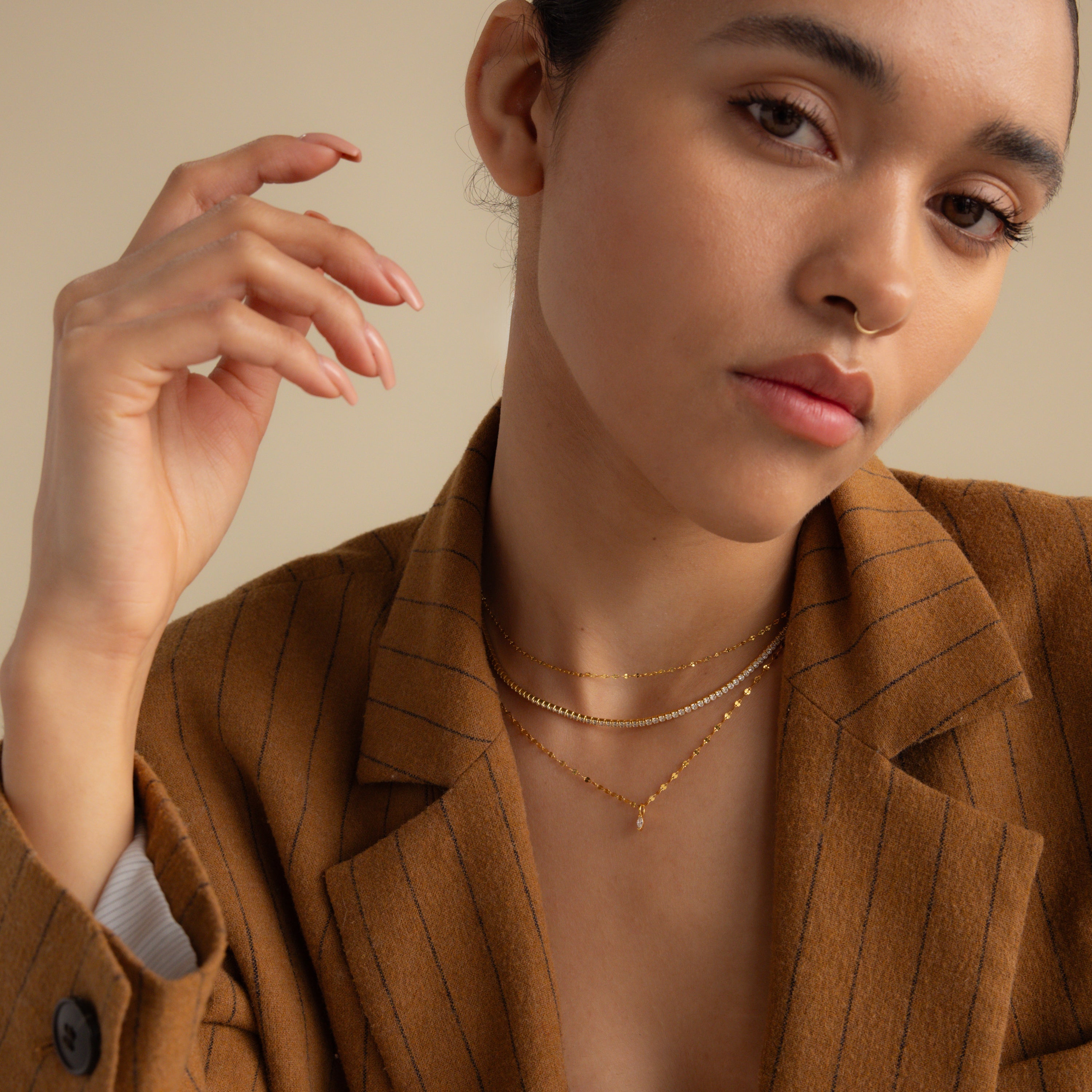 Dainty Marquise Pendant Necklace