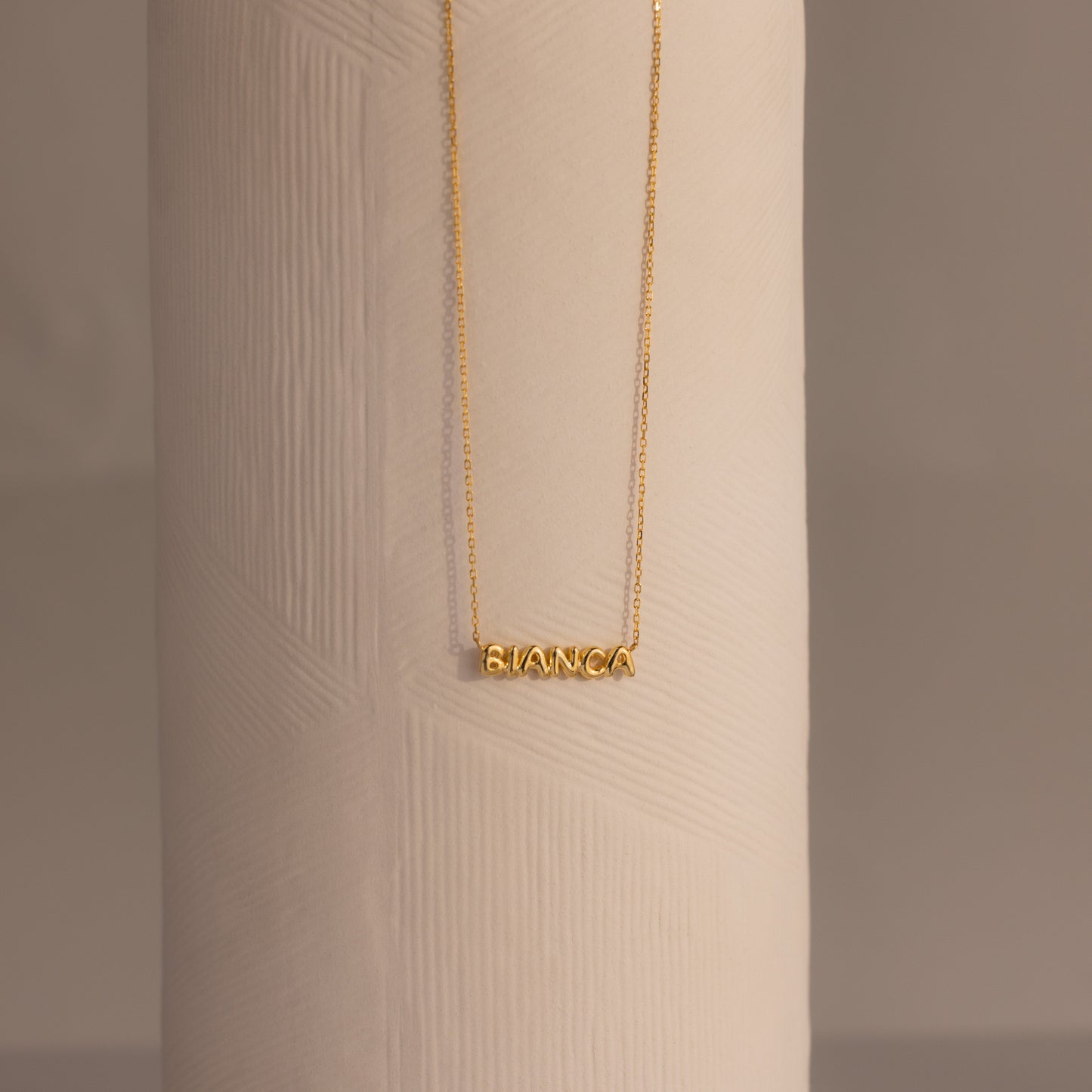 Tiny Bubble Name Necklace