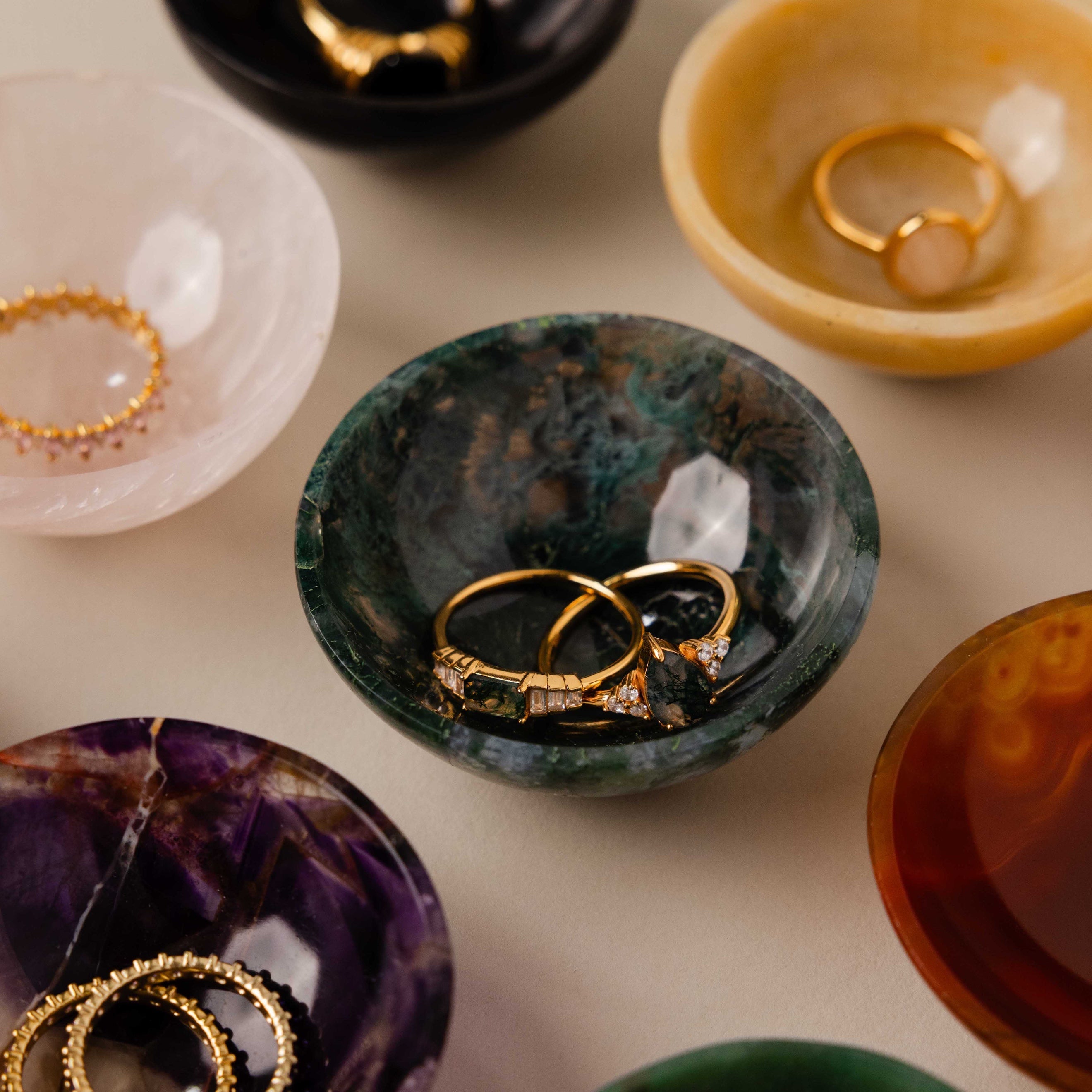 Natural Gemstone Ring Dish