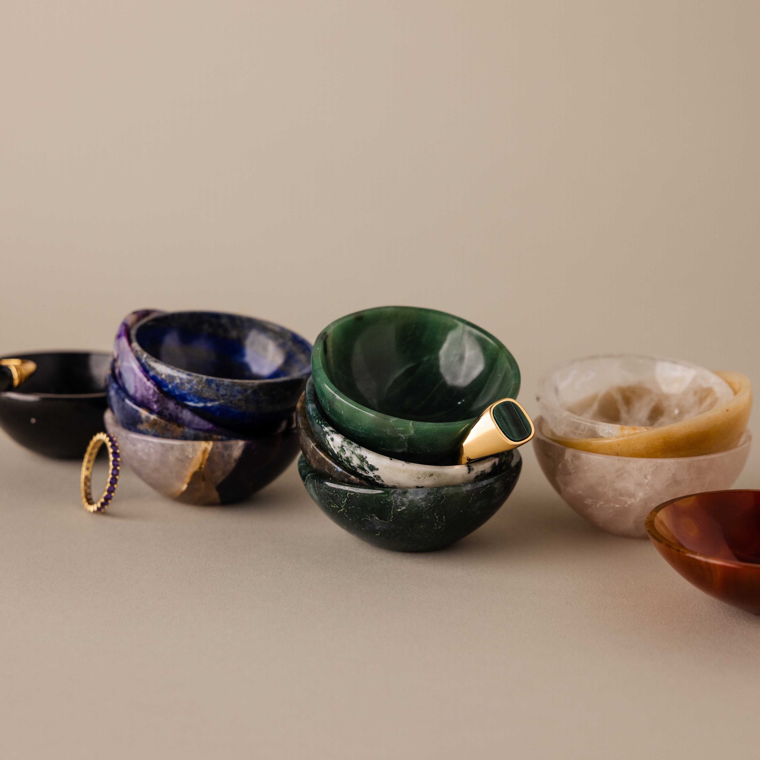 Natural Gemstone Ring Dish