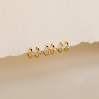 Athena Birthstone Huggies