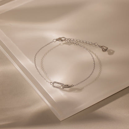 Duo Pave Link Pendant Bracelet