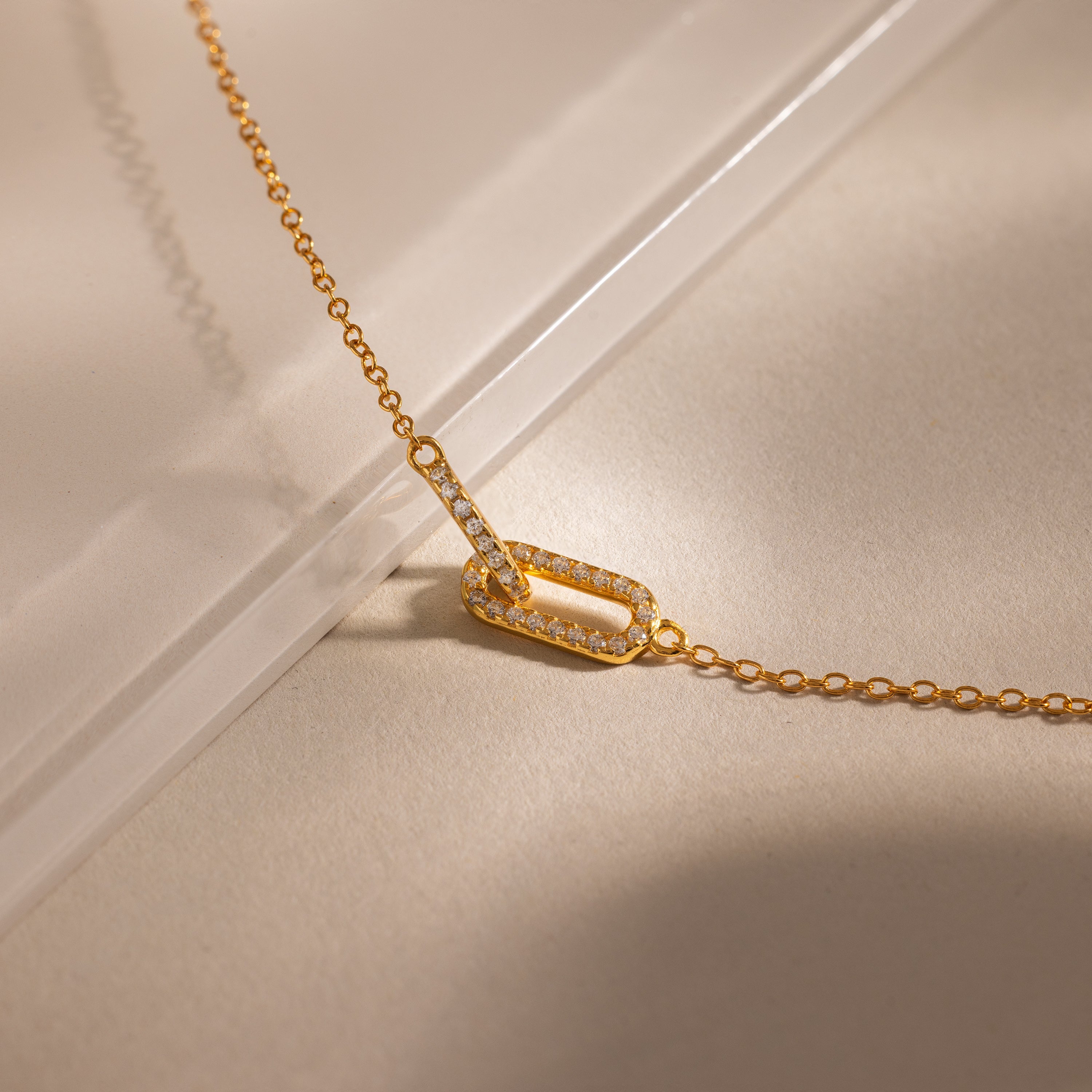 Duo Pave Link Pendant Bracelet