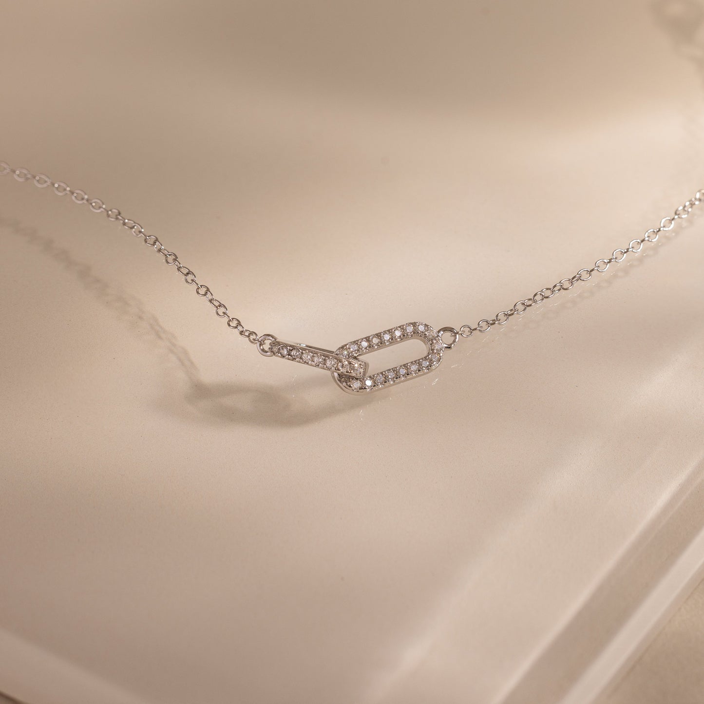 Duo Pave Link Pendant Bracelet
