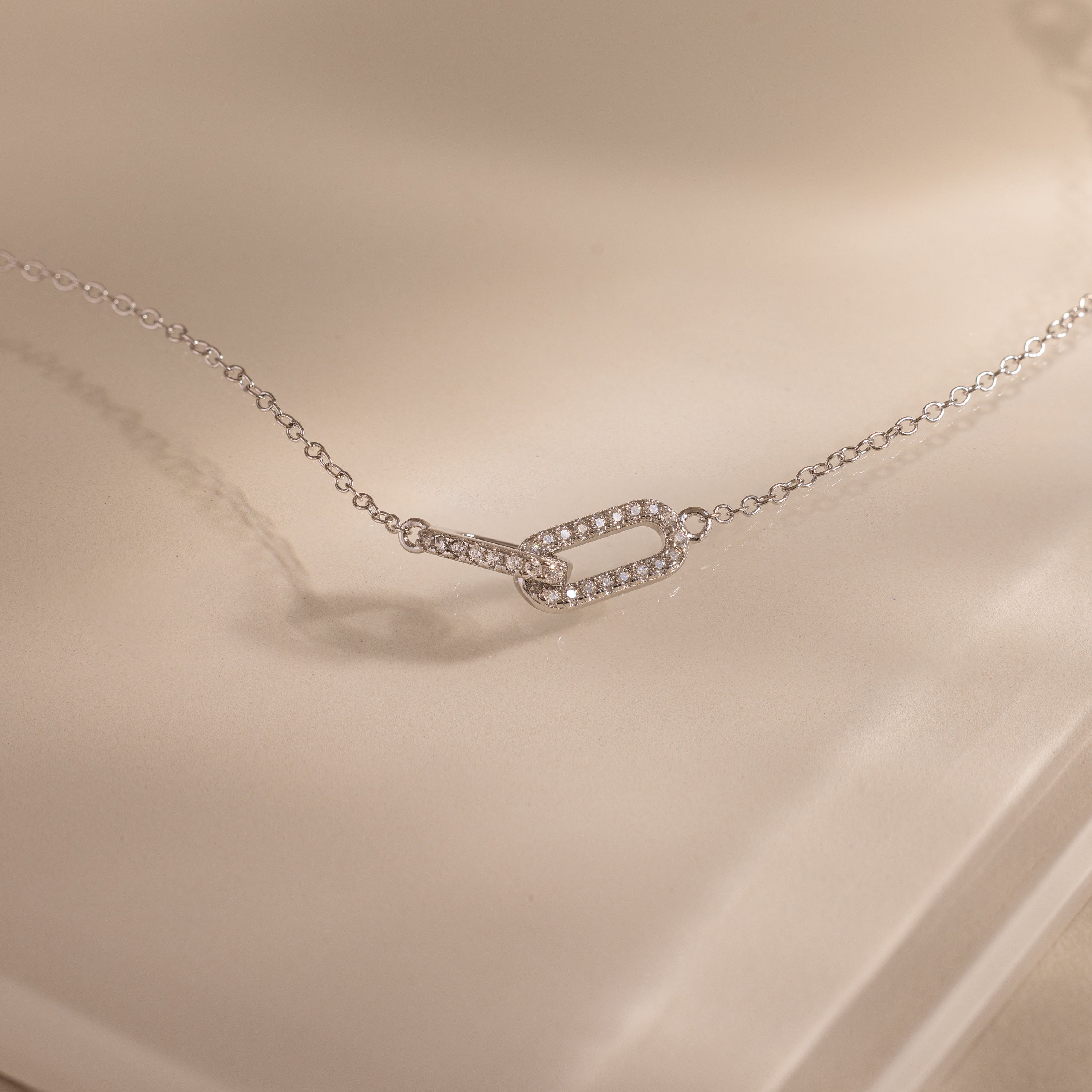 Duo Pave Link Pendant Bracelet