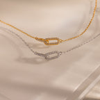 Duo Pave Link Pendant Bracelet