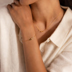 Duo Pave Link Pendant Bracelet
