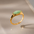 Marquise Jade Signet Ring