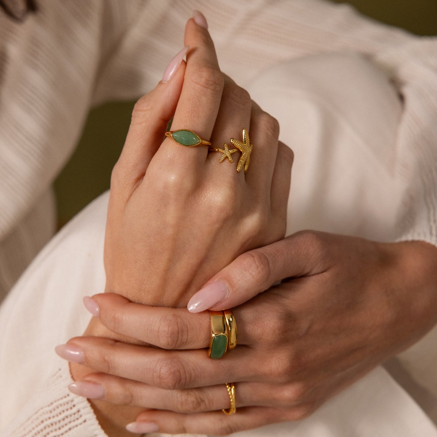 Marquise Jade Signet Ring