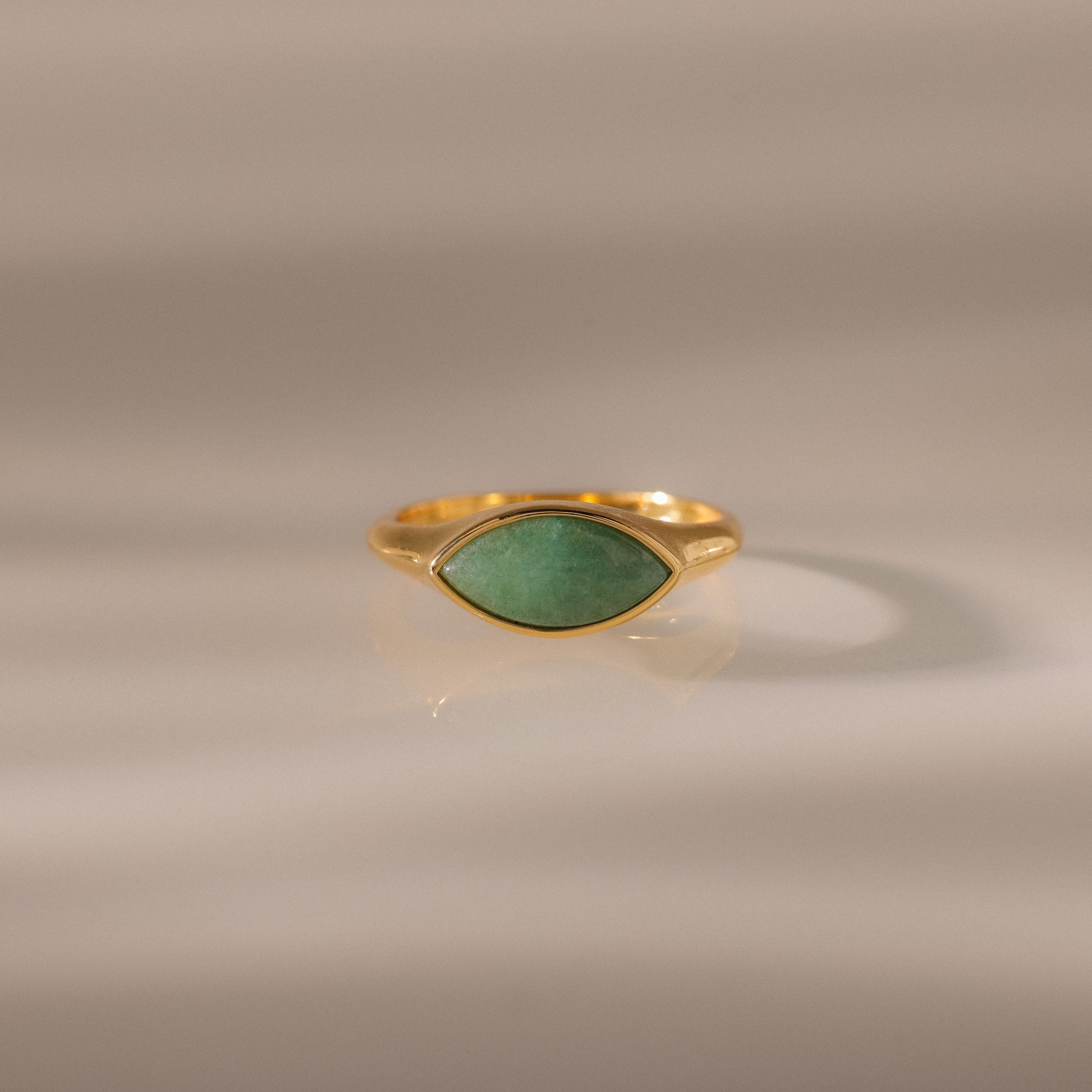 Marquise Jade Signet Ring