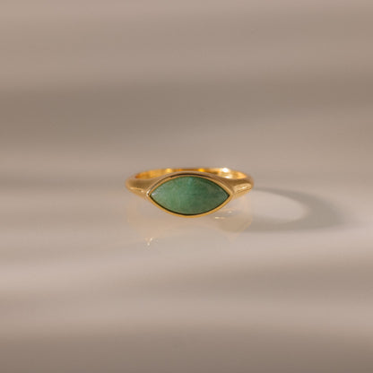 Marquise Jade Signet Ring