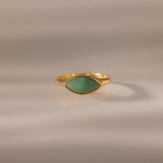 Marquise Jade Signet Ring